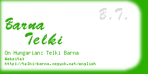 barna telki business card